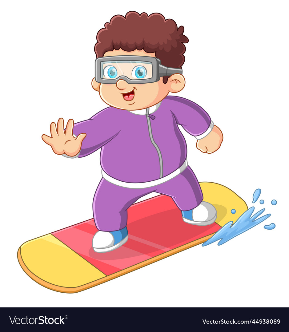 Glücklicher Junge beim Surfen