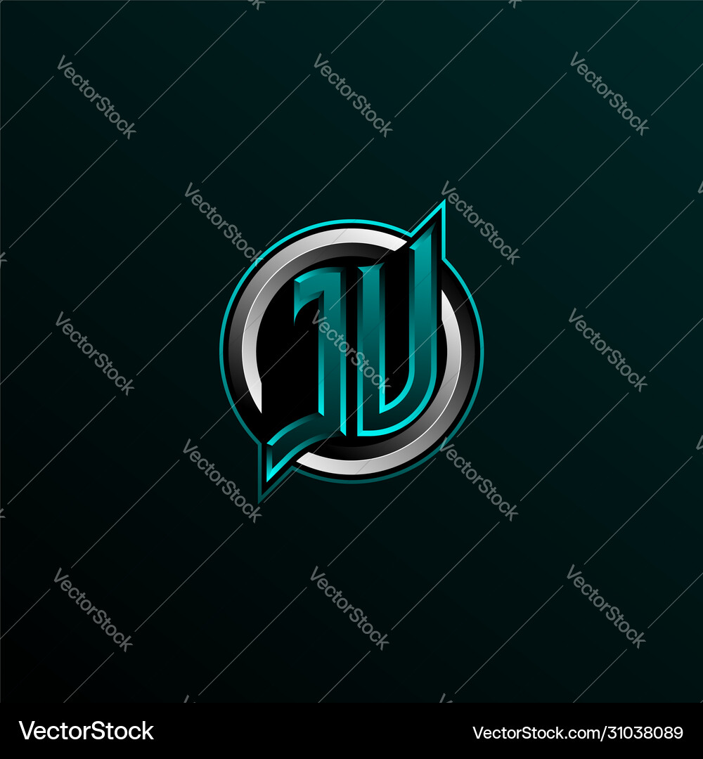 Initial Ju Logo Design Initial Jv Logo Design Vector Image
