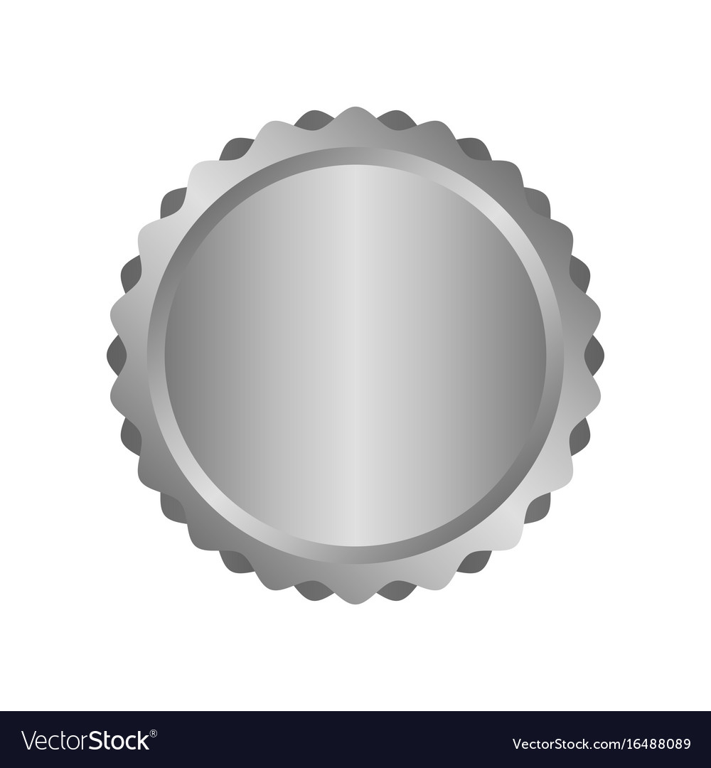 Modern metal silver circle metal badges labels Vector Image