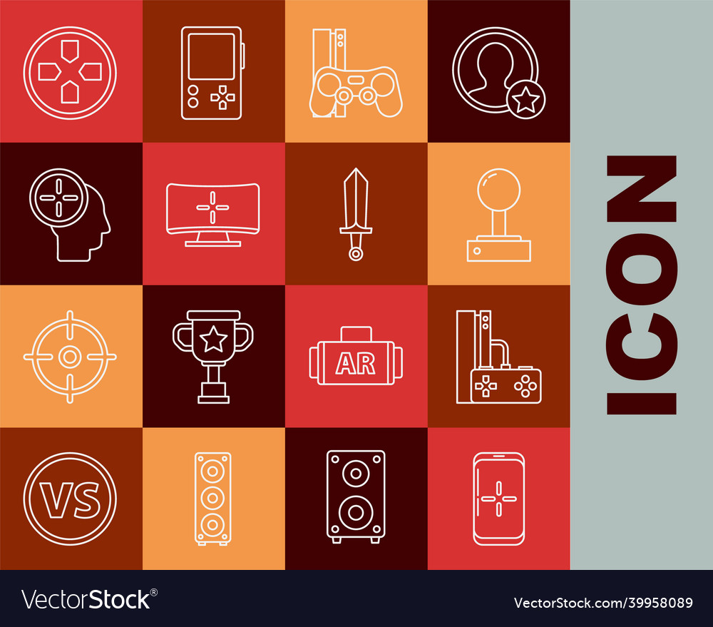 Set line smartphone and playing in game vector image Set line smartphone and playing in game