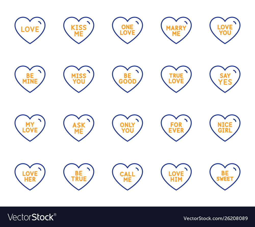 Sweet heart line icons sweetheart for valentines