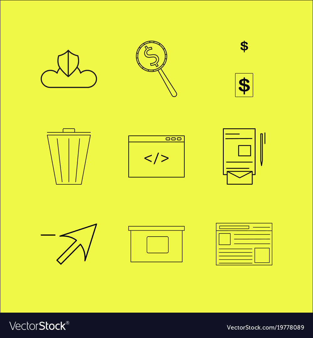Web linear icon set simple outline icons