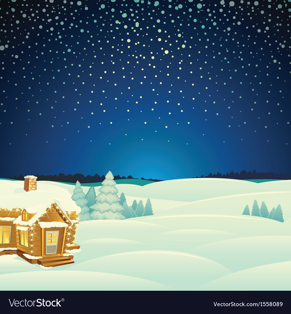 Winter landscape cartoon Royalty Free Vector Image