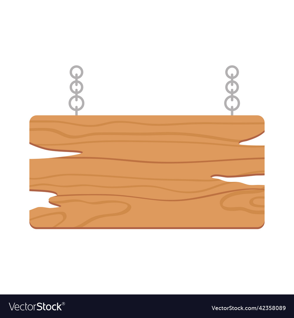 Wooden board flat icon Royalty Free Vector Image