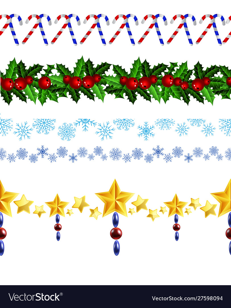 Christmas horizontal seamless set background