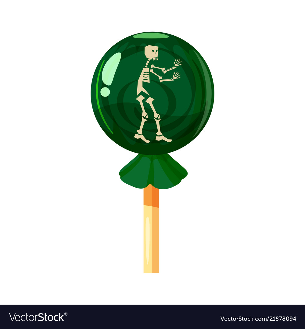 Colored sweets lollipop hard candy skeleton