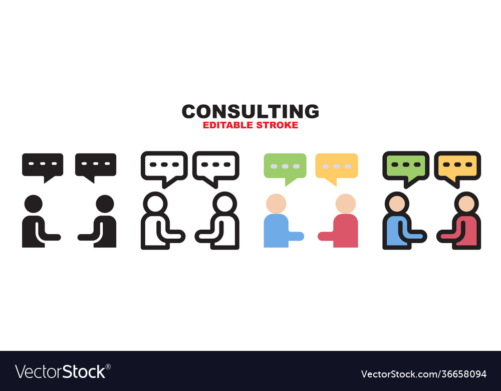 Consulting icon set with different styles vector image Consulting icon set with different styles