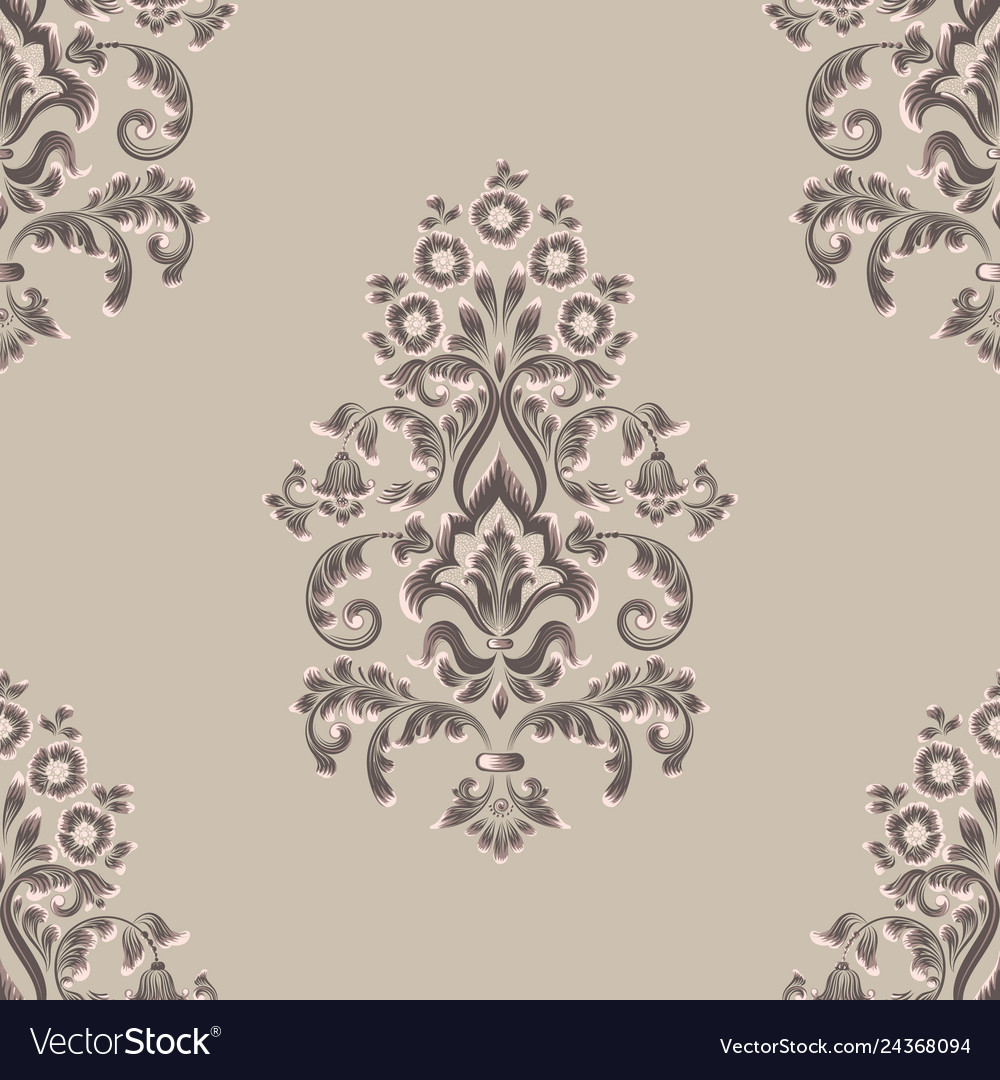 Damask seamless pattern element classical vector image Damask seamless pattern element classical