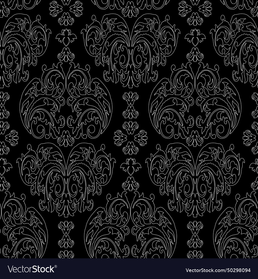 Damask vintage baroque ornament retro Royalty Free Vector