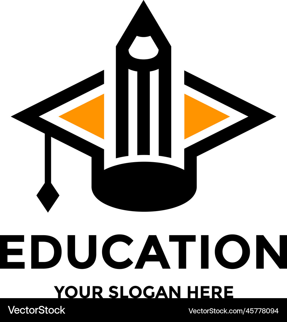 Education logo template this design use pencil Vector Image