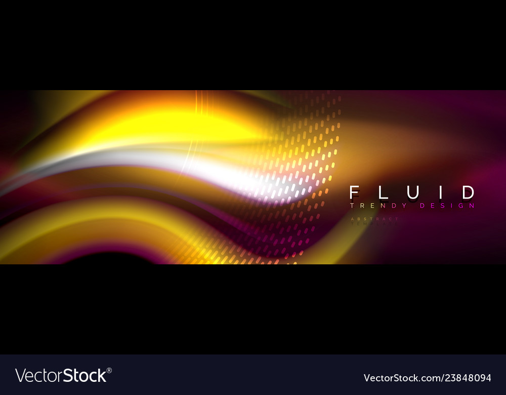 Fluid color neon wave lines background