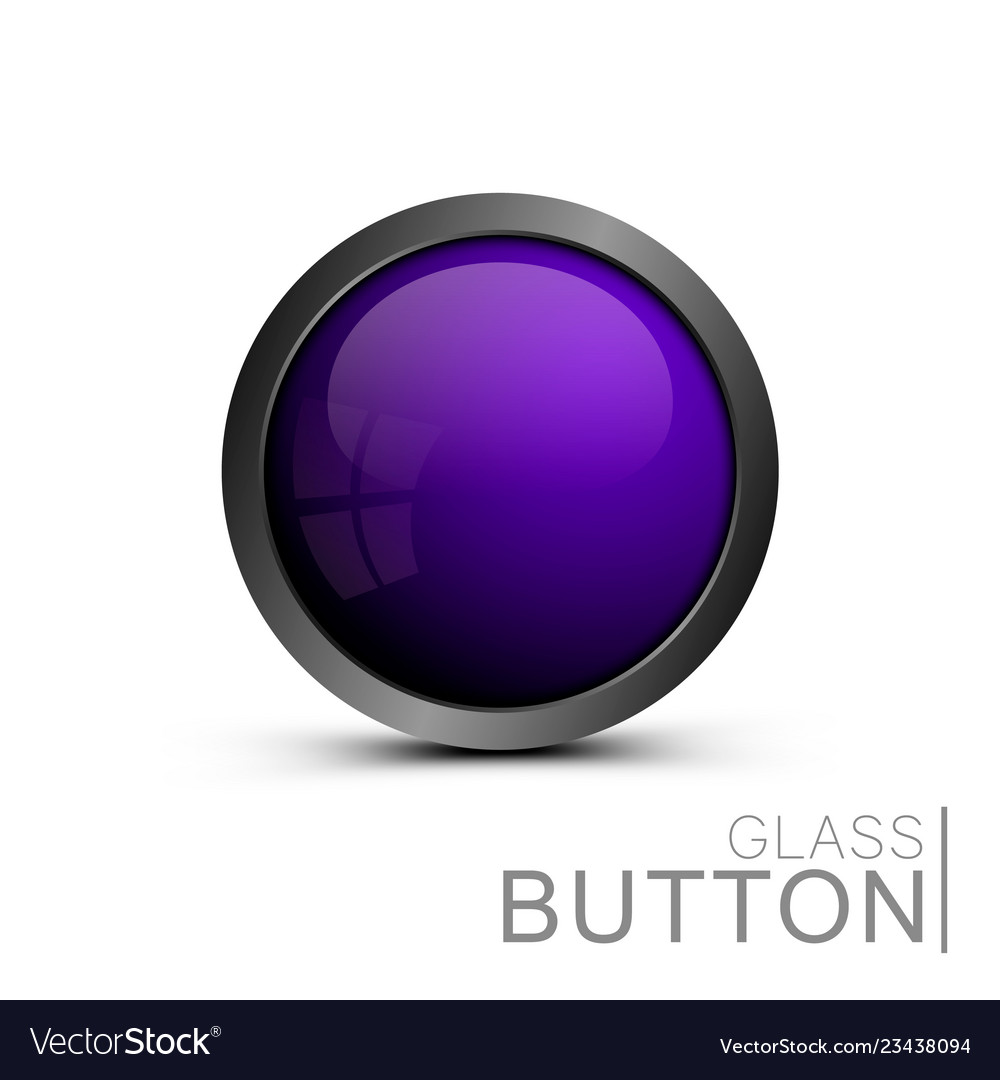 Glass button on white background