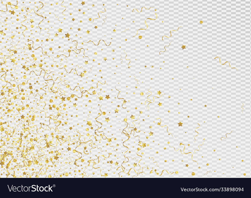 Gold confetti shiny transparent