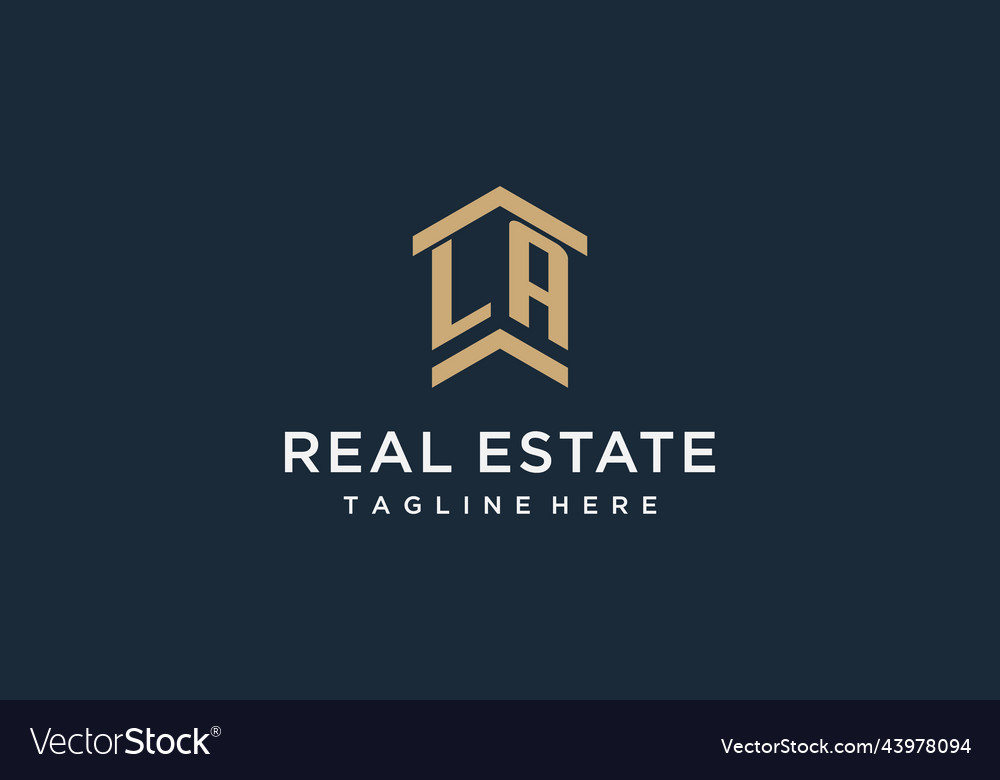 Initial la logo for real estate with simple