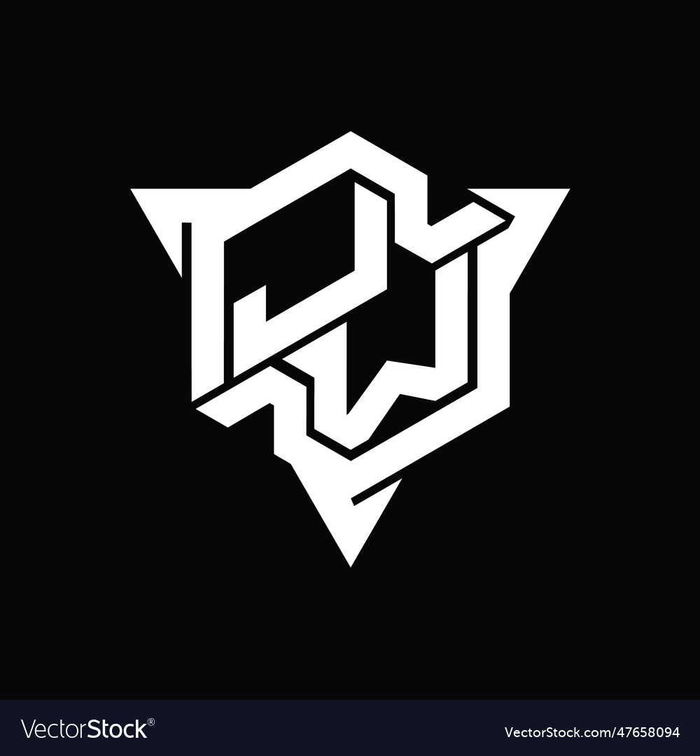 Jw logo monogram hexagon shape with triangle