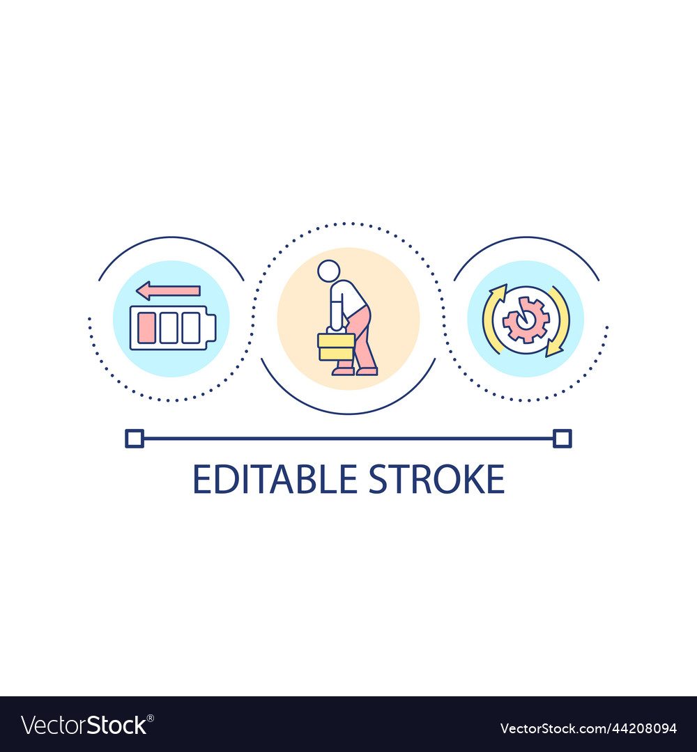 Low work productivity loop concept icon vector image Low work productivity loop concept icon
