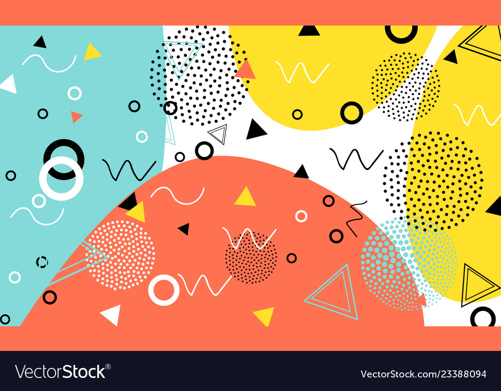 Pop art color background memphis pattern