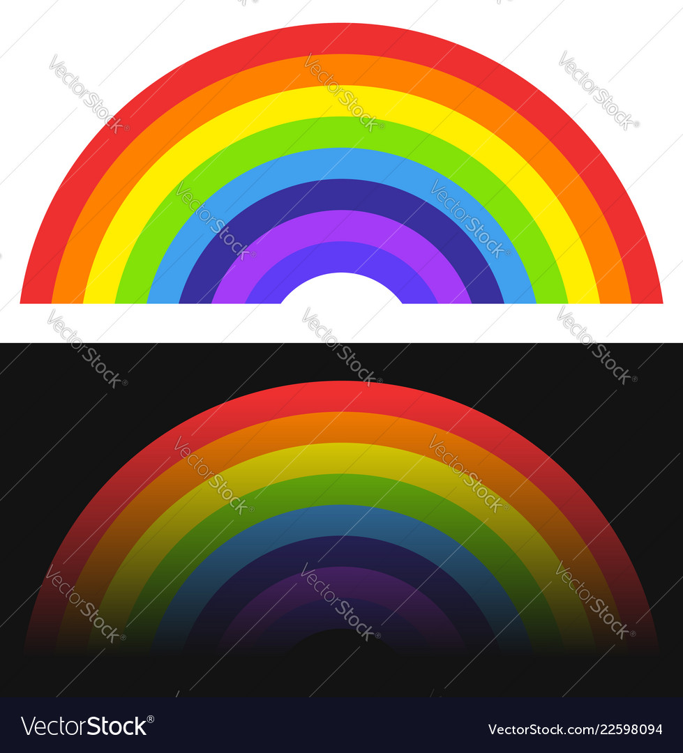 Rainbow shape element with normal and fading vector image Rainbow shape element with normal and fading