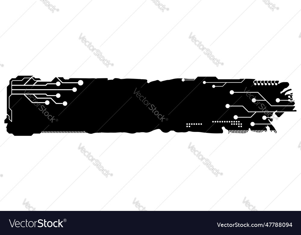 Rectangular design element silhouette in tech