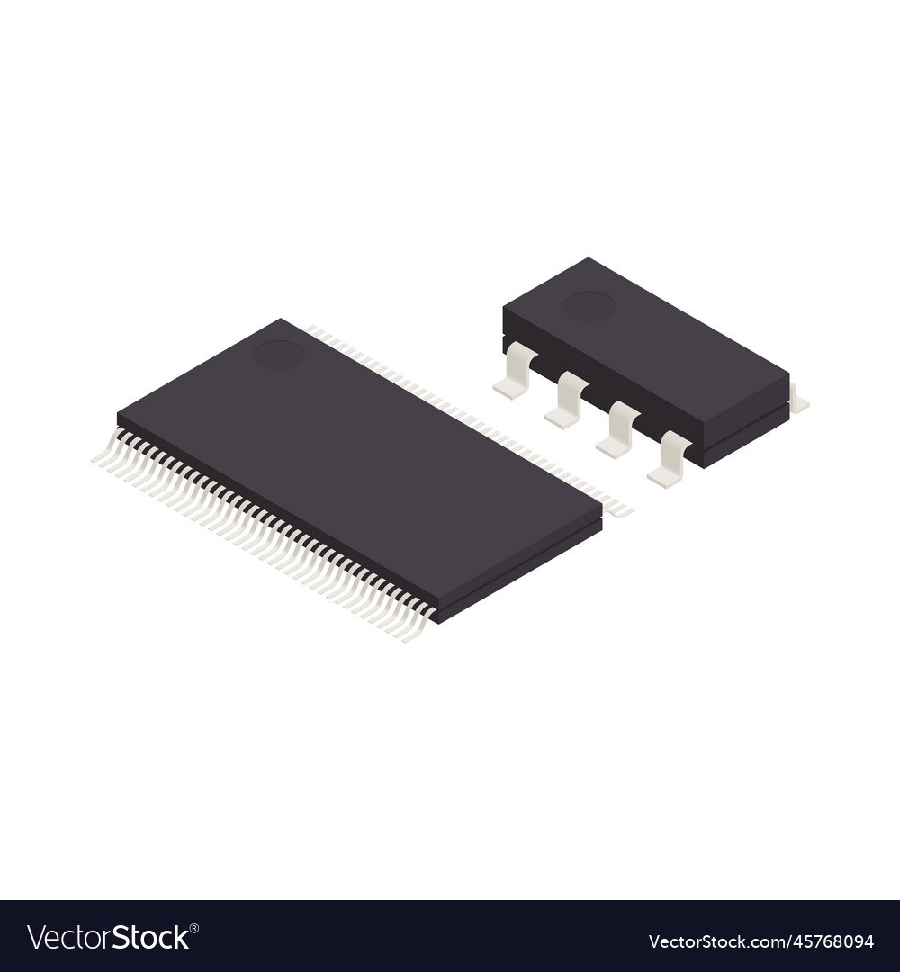 Semiconductor chip microelements composition Vector Image