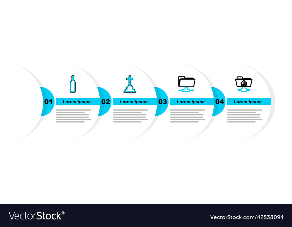 Set line ftp folder upload tombstone with cross Vector Image Set line ftp folder upload tombstone with cross
