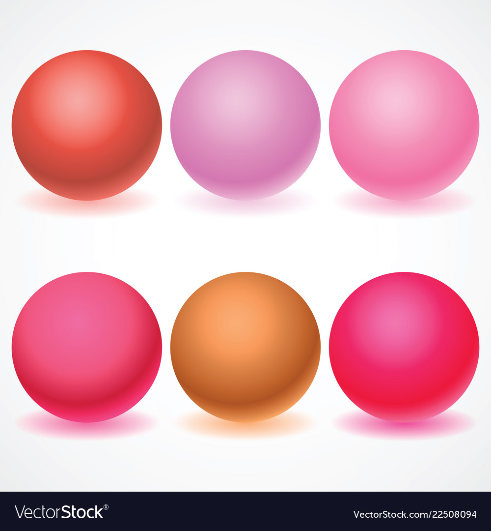 Set of multicolored spheres with shadows vector image Set of multicolored spheres with shadows
