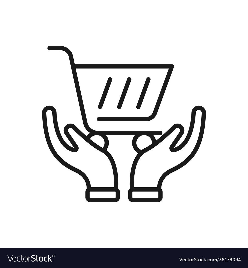 Shopping cart with hand icon design