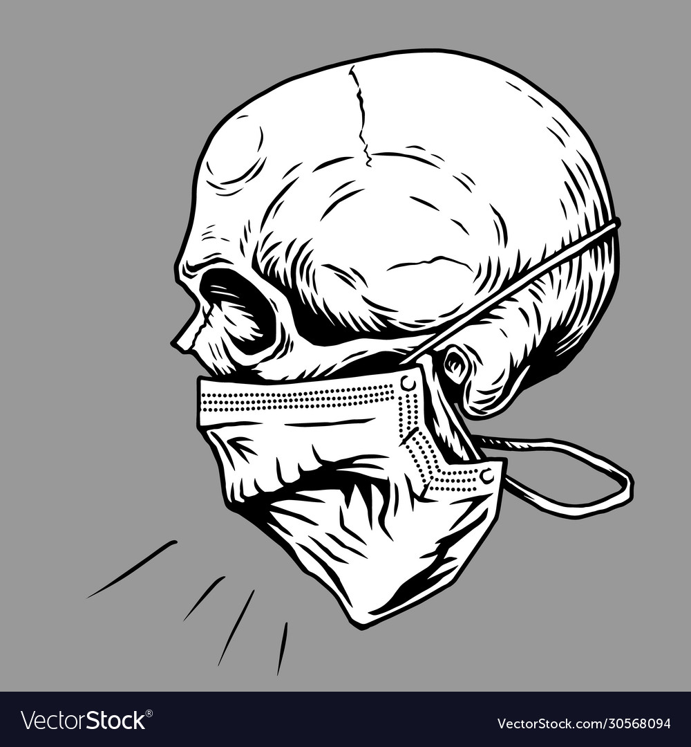 Skull with Medical Mask