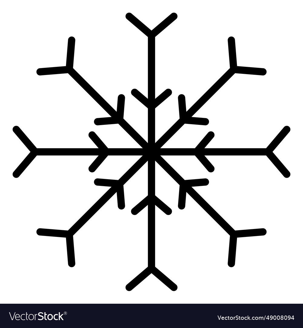 Snowflake line two arrows vector image Snowflake line two arrows