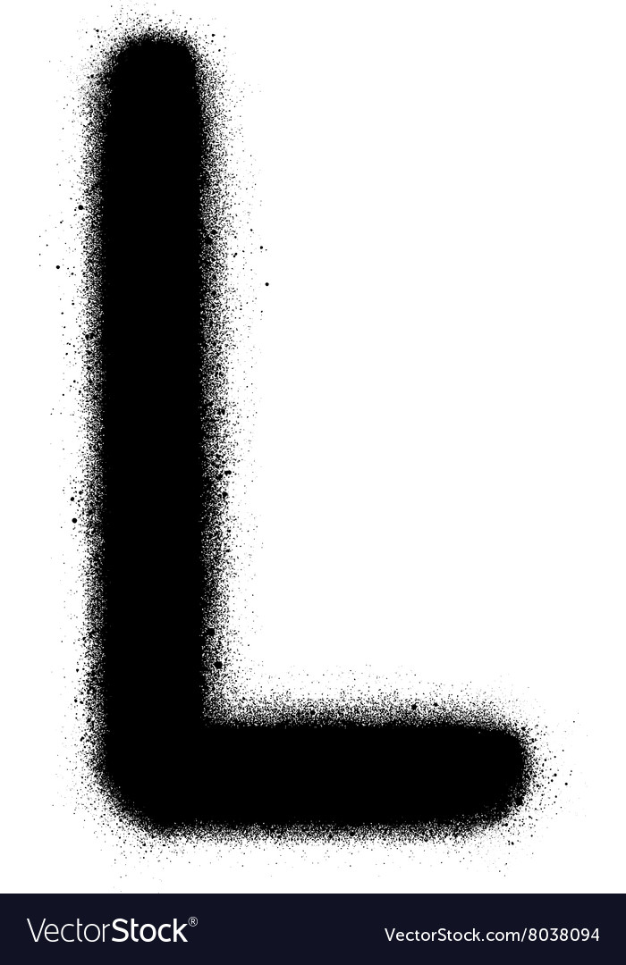 Sprayed l font graffiti in black over white Vector Image