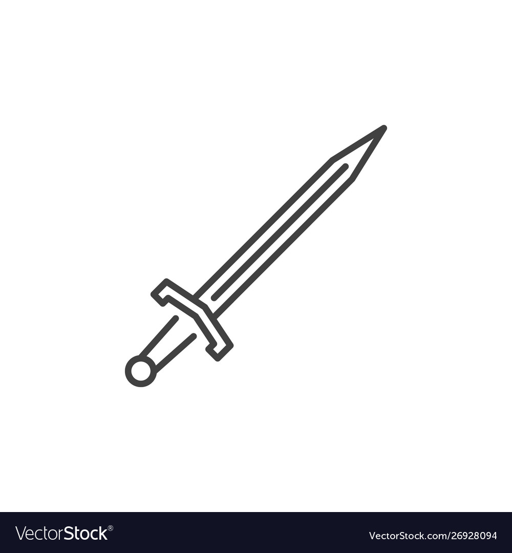 Thin Line Sword Icon