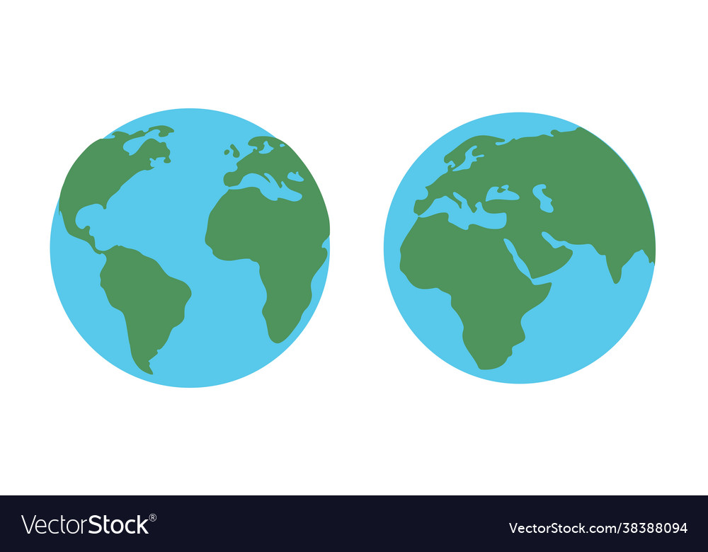 World globe maps on white background vector image World globe maps on white background