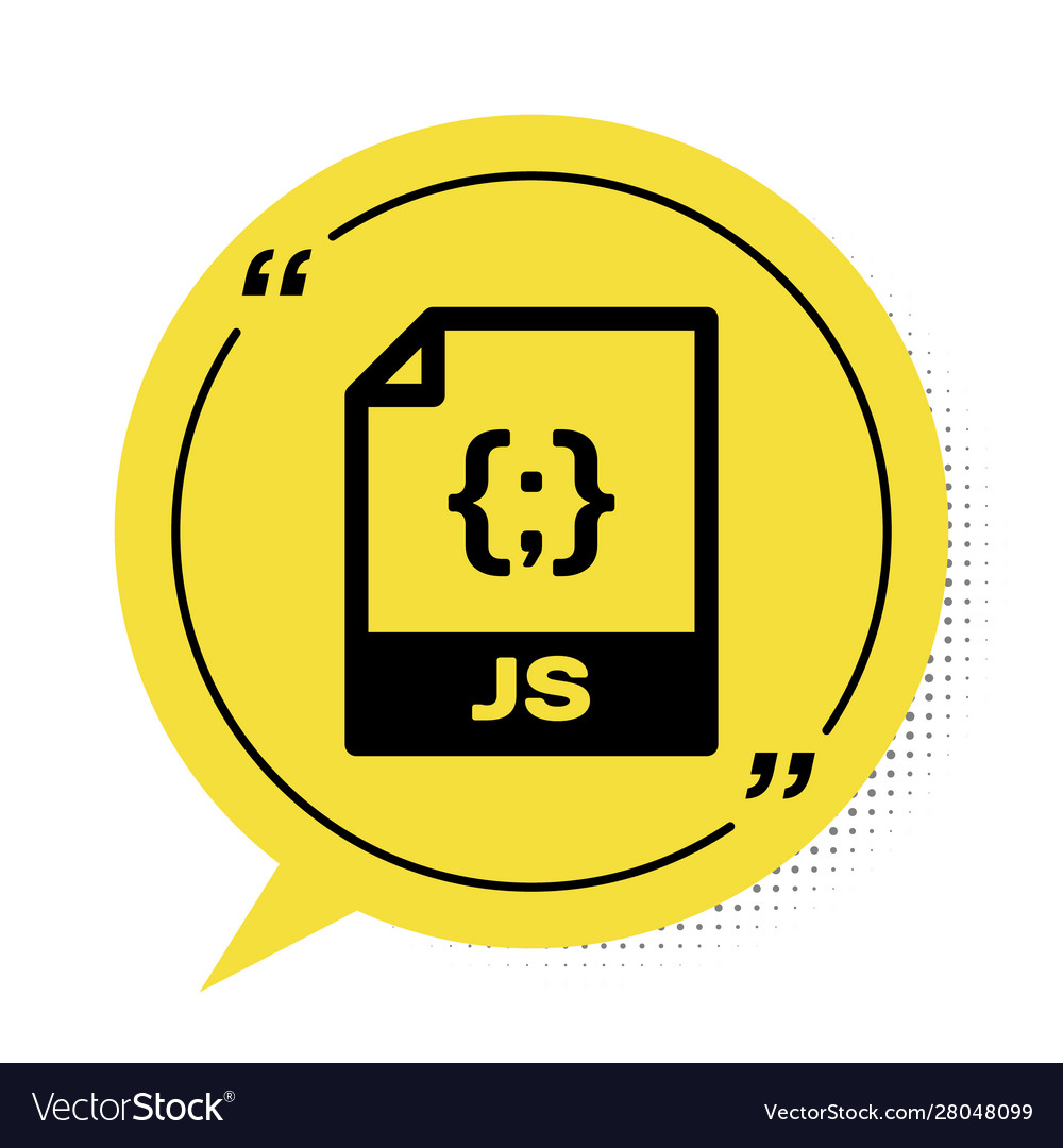 Black js file document download button icon vector image Black js file document download button icon