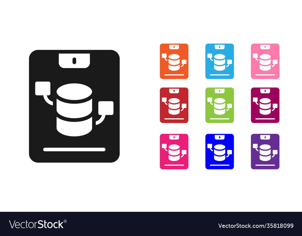 Black server data web hosting icon isolated vector image Black server data web hosting icon isolated
