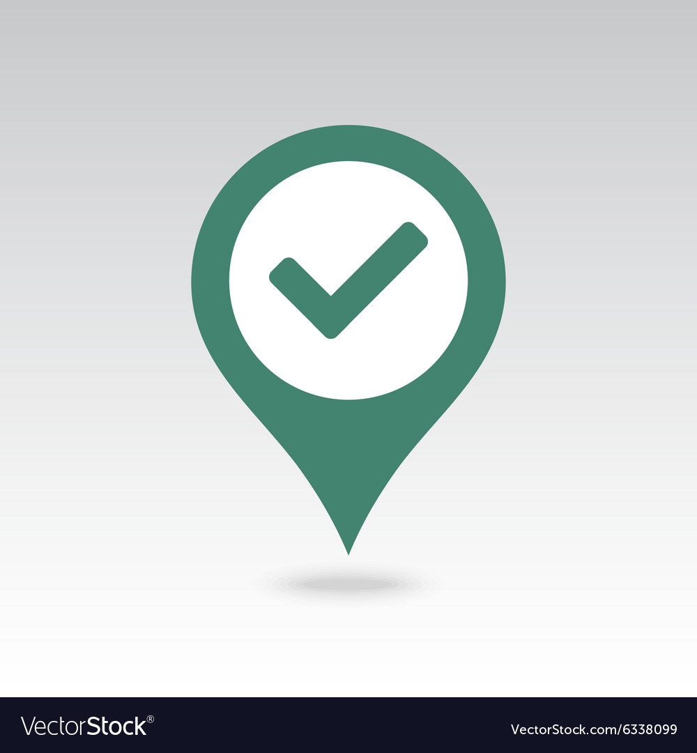 Überprüfen Sie die Pin-Karte Symbol Zeiger Marker
