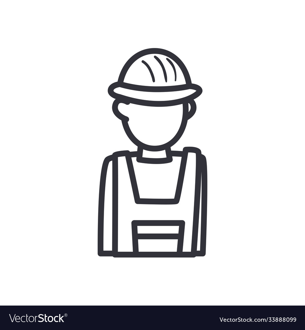Constructer man with helmet line style icon