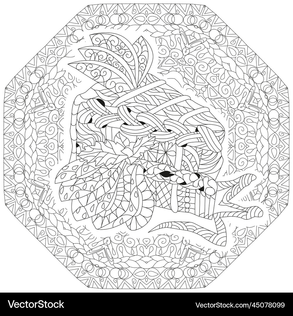 Decorative cake pattern on a patterned round Vector Image