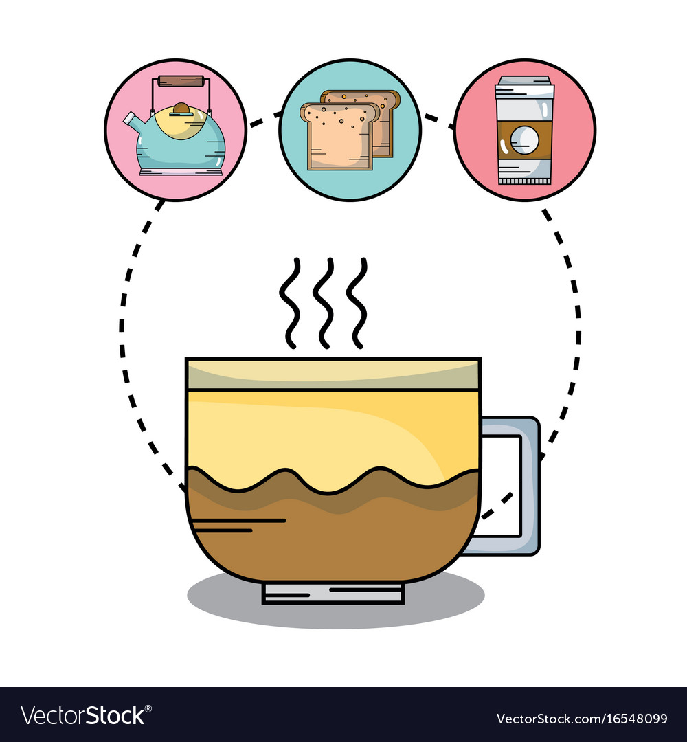 Delicious coffee taste with icons Royalty Free Vector Image