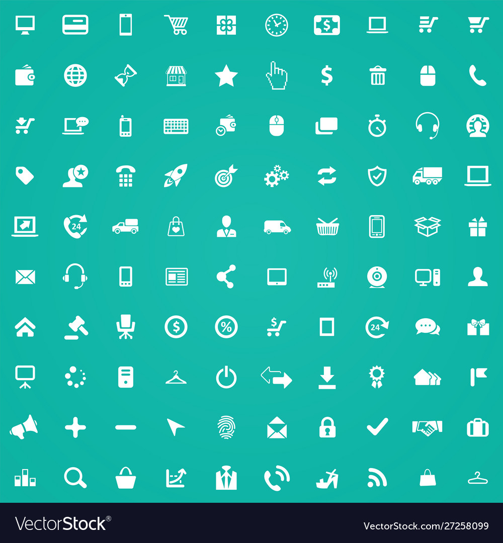 E-commerce 100 icons universal set for web and ui