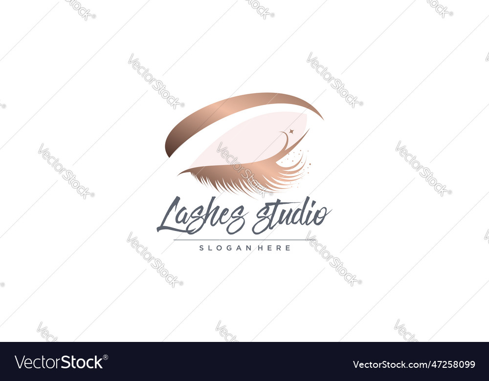 Eyelashes logo design with creative and unique Vector Image