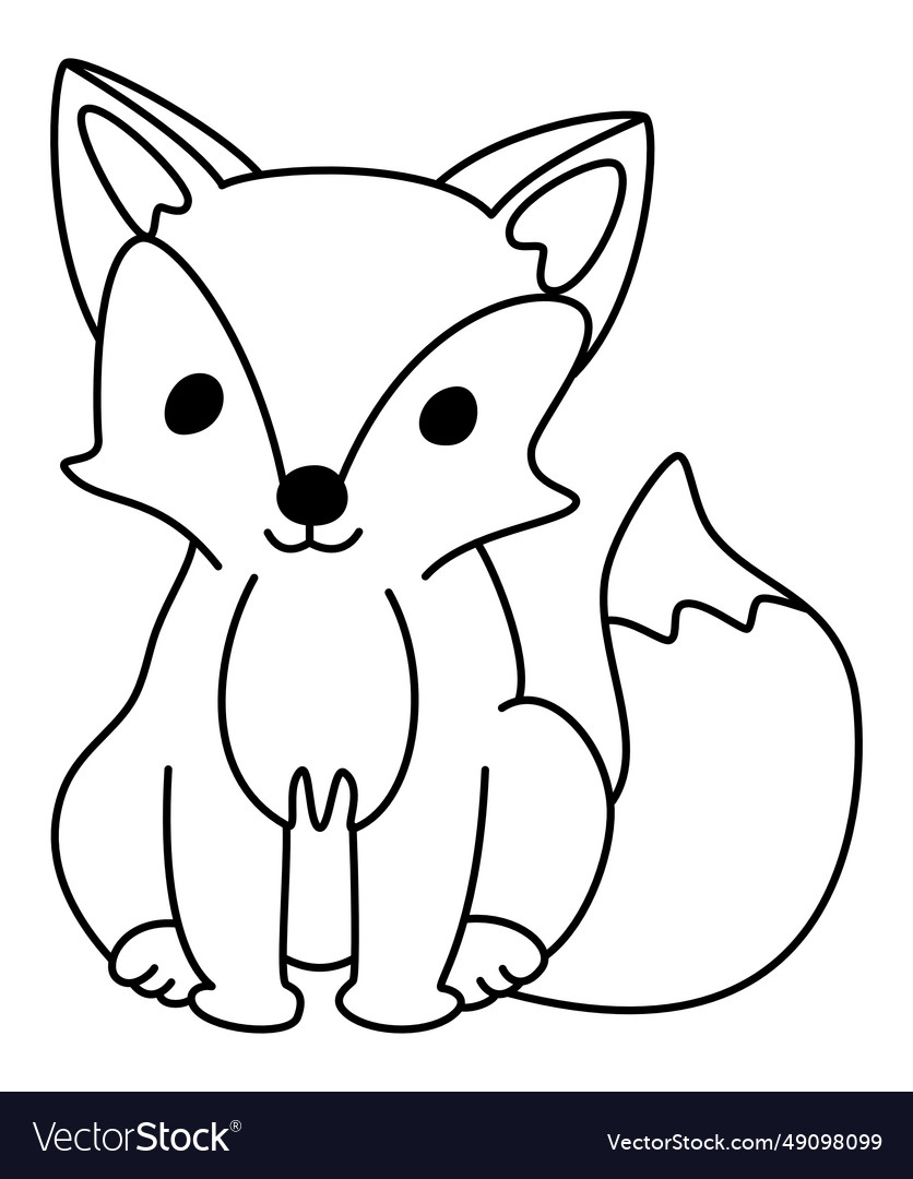 Fox - adorable monochrome little dog Royalty Free Vector