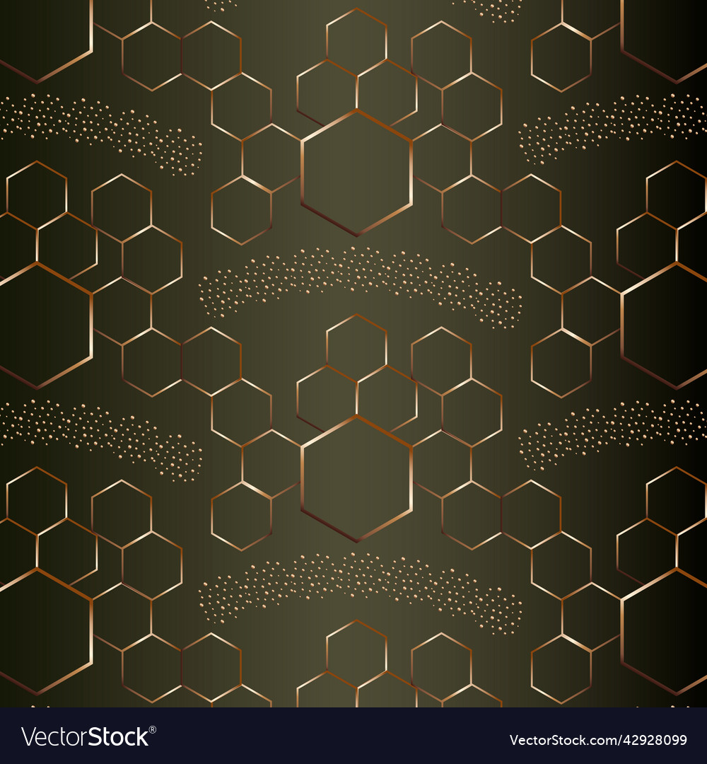 Gold colored polygons in a pattern Vector Image Gold colored polygons in a pattern