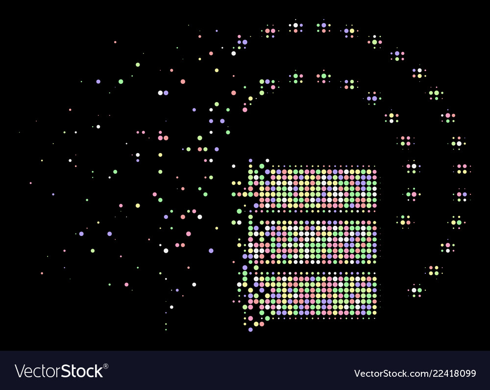 Light fragmented dot halftone database sphere Vector Image Light fragmented dot halftone database sphere