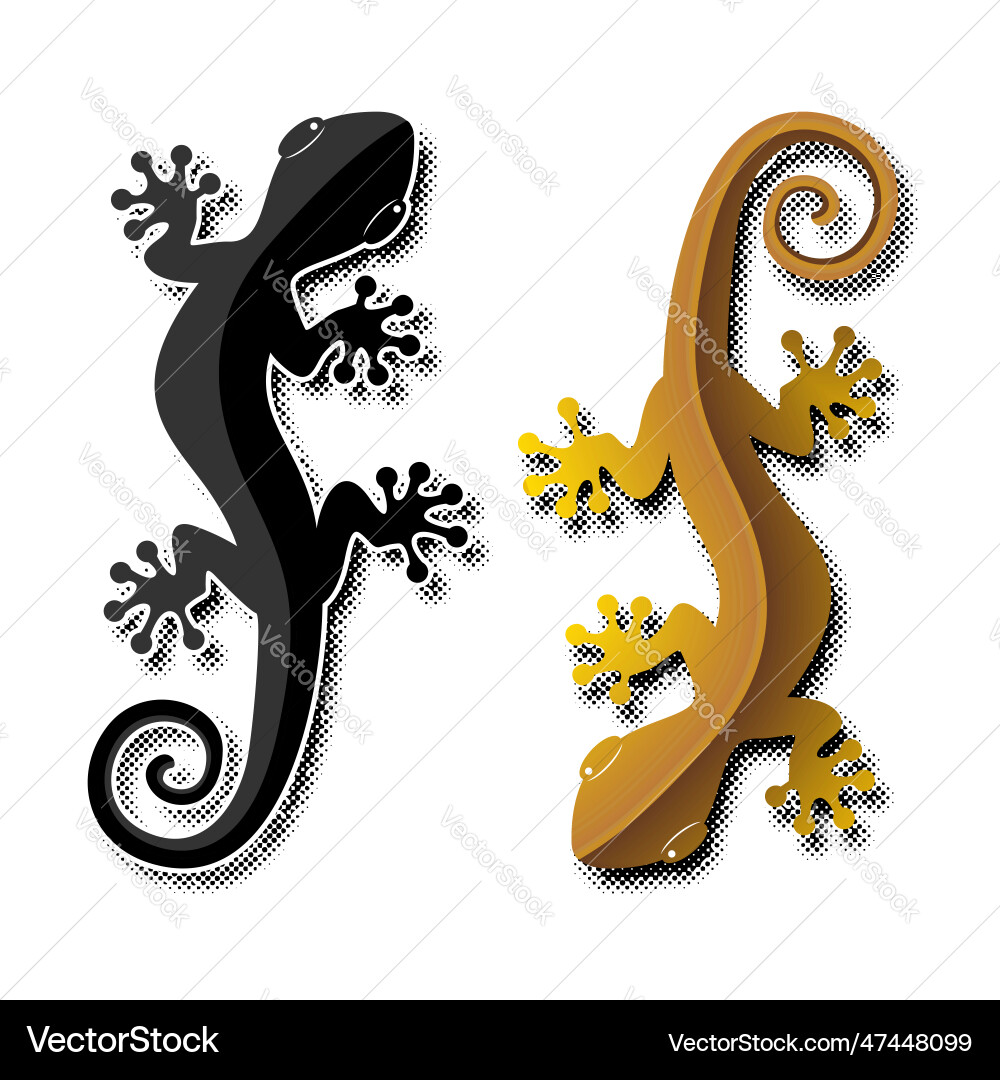 Lizard gecko in cartoon style Royalty Free Vector Image