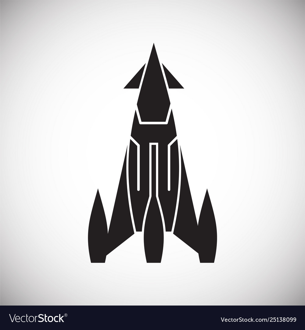 Rocket icon on background for graphic and web vector image Rocket icon on background for graphic and web