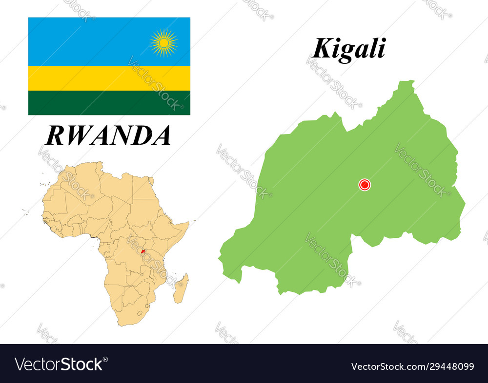 Ruanda Karte mit Kigali Capital