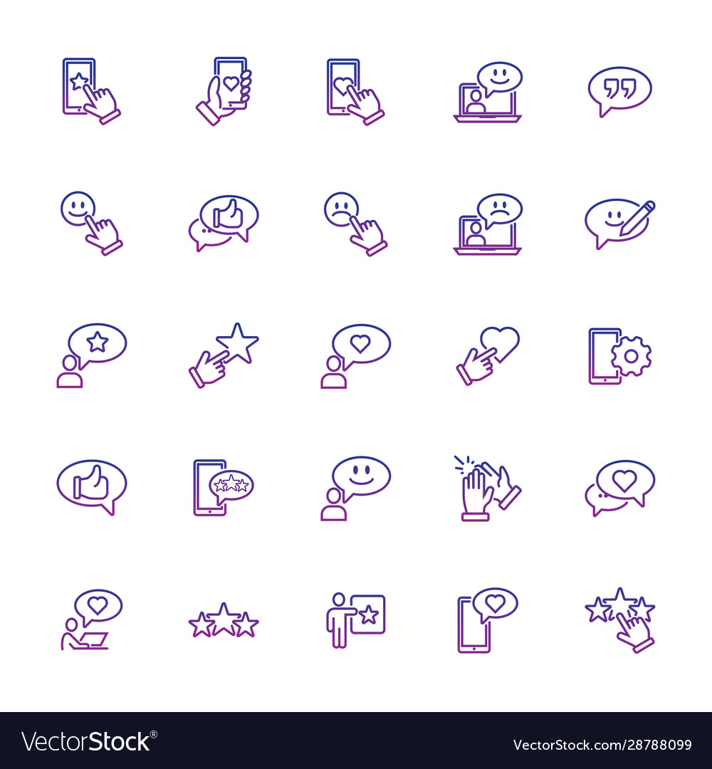 Set feedback icon with gradient color vector image Set feedback icon with gradient color