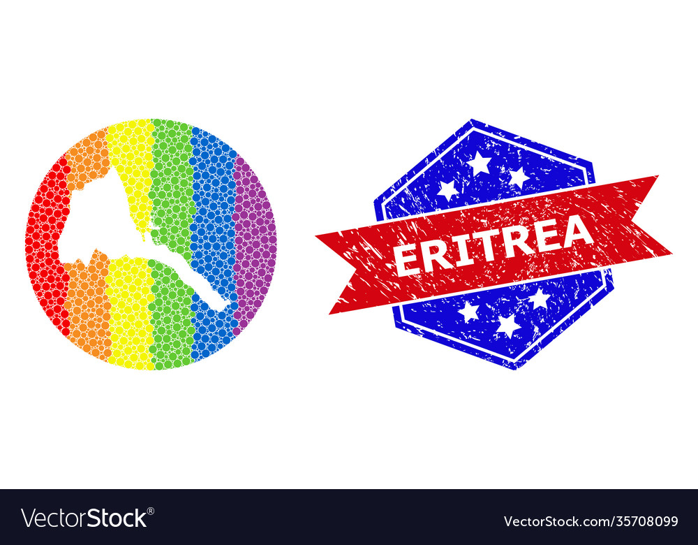 Spectrum dotted map eritrea collage