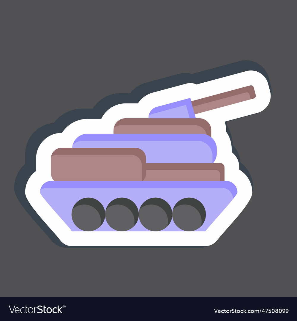 Sticker tank related to military symbol simple Vector Image