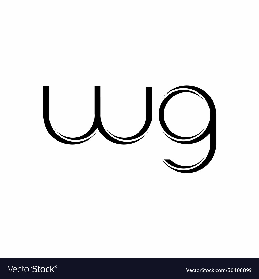 Wg logo monogram with slice rounded modern design